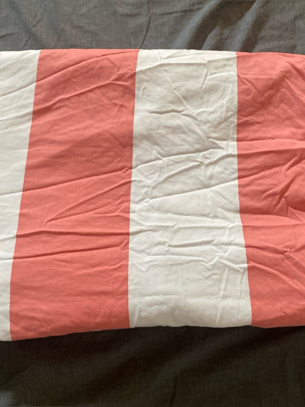 Serena and Lily twin duvet cover pink and white stripes green back beach vibe